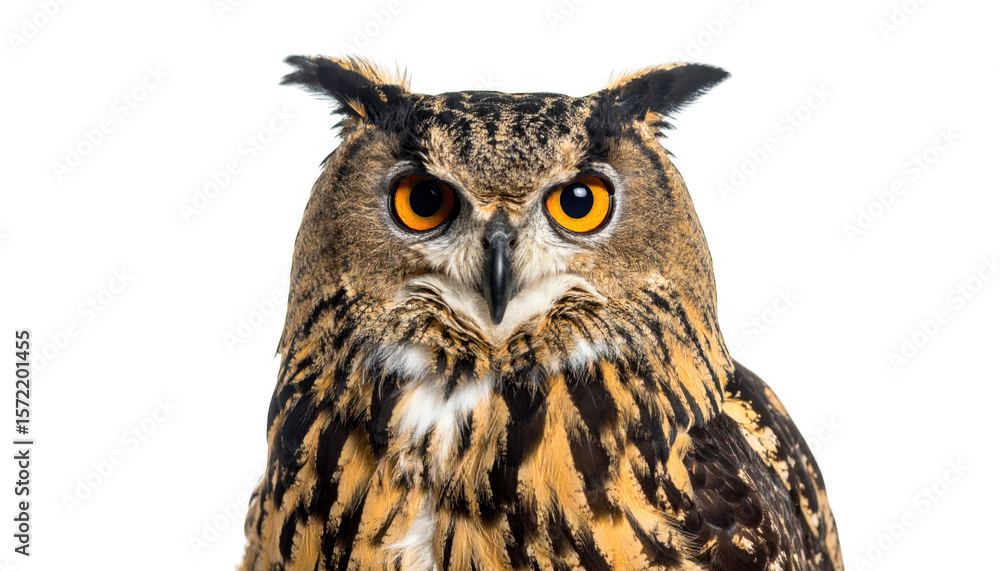 Naklejka premium Owl portrait isolated on transparent background