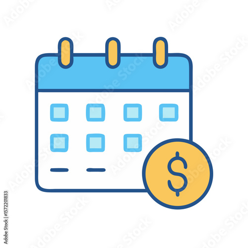 Billing cycle financial calendar icon vector illustration concept