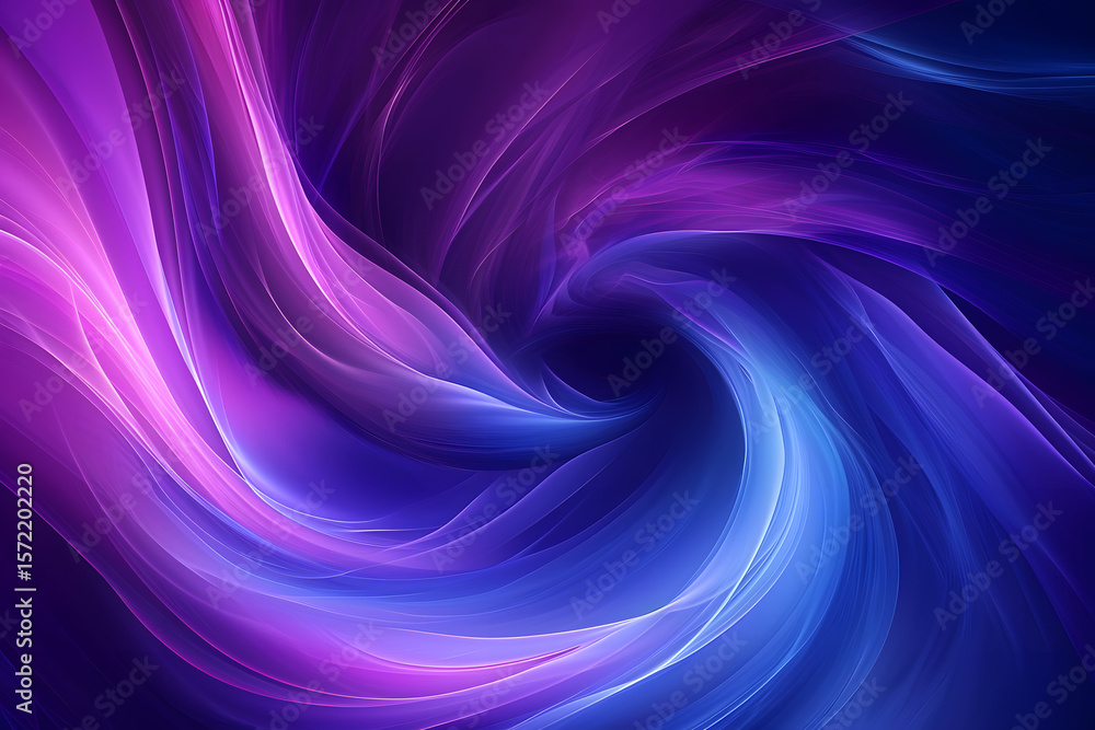 Obraz premium Abstract purple background with swirling light waves, a digital fractal illustration