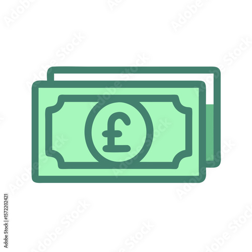 Illustration of British pound sterling banknotes, financial symbol