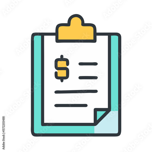 Financial statement on a clipboard representing accounting and finance