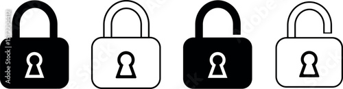 Security padlock icon vector collection for privacy protection and access control 