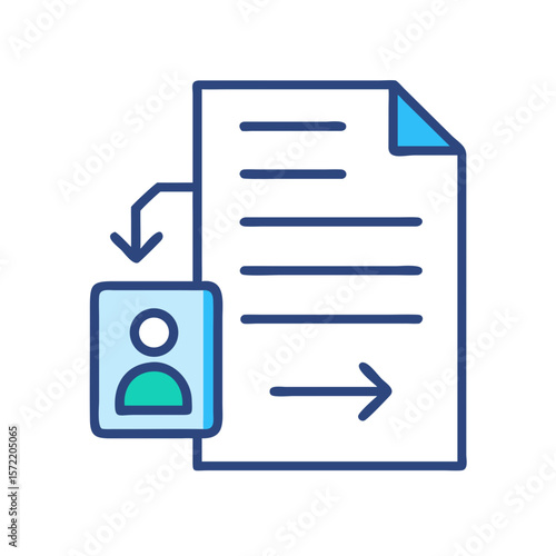 Data transfer from document to user profile icon
