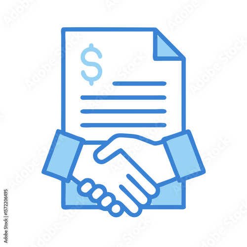 Financial agreement handshake representing a business deal conclusion