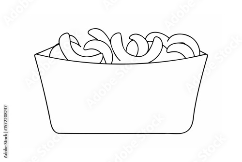 Curved snacks in a container food delicious