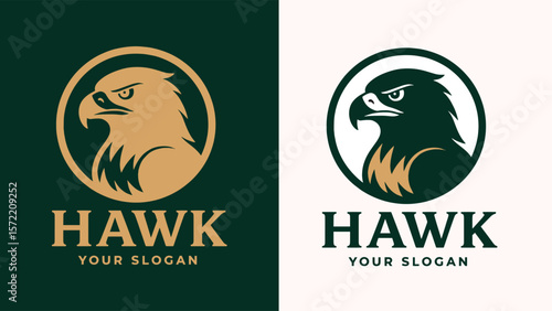 Hawk Logo Design with Bold Bird Head Icon for Branding and Identity