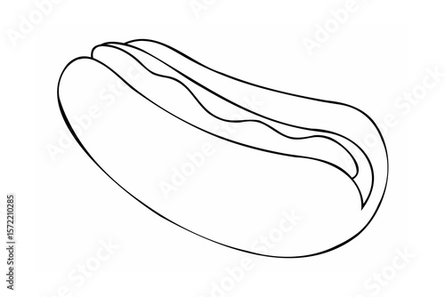 Simple hot dog illustration sausage condiment