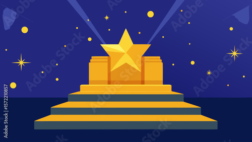 podium with star