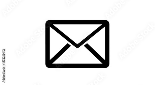 Simple outline of an envelope icon isolated on transparent background