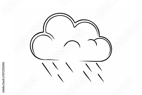 Cloudy weather with falling rain precipitation storm