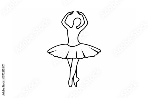 Graceful ballerina dancing in tutu ballet dance
