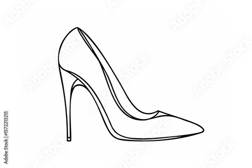 Elegant black stiletto heel shoe footwear fashion