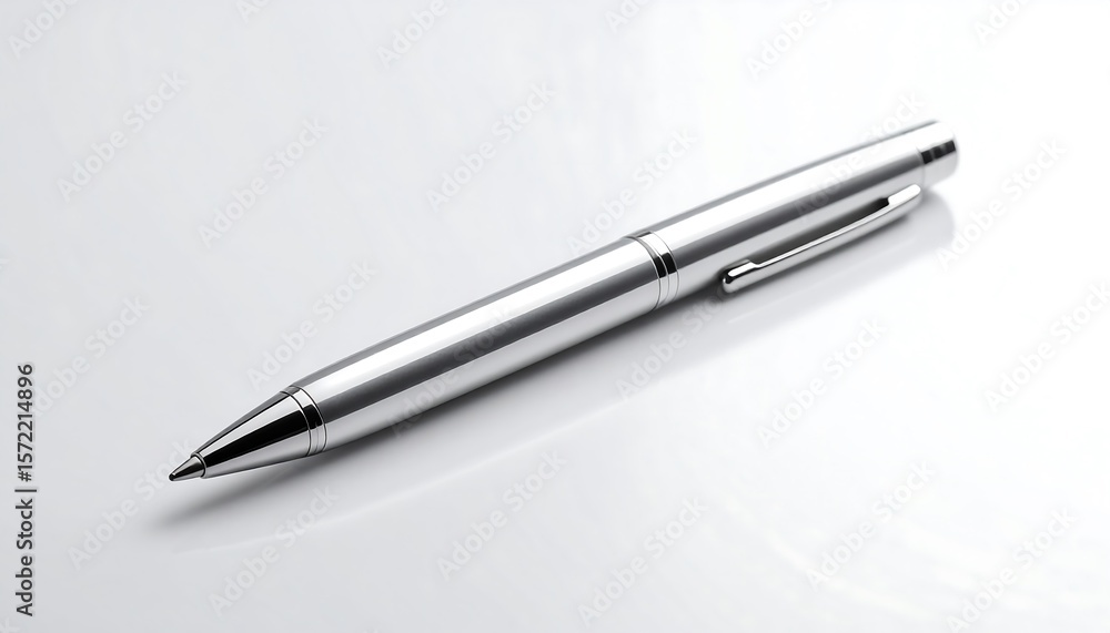 Silver Pen on White Background for Writing and Office Use Silver Pen on White Background for Writing and Office Use