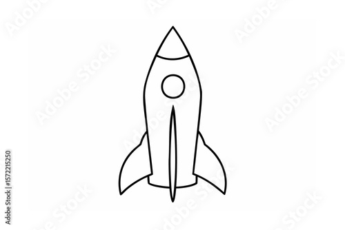 Simple Rocket Ship Outline spaceship spacecraft