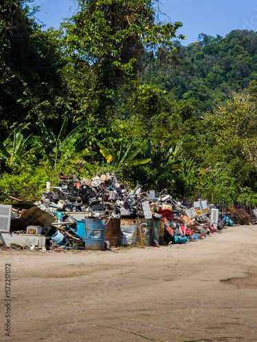 Household and automotive non ferrous metal scrap collection point.
