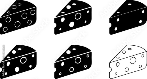 swiss cheese or emmental cheese flat icon for food (1).eps