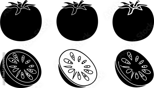 Wallpaper Mural tomato vegetable sketch doodle hand drawn icon set.eps Torontodigital.ca