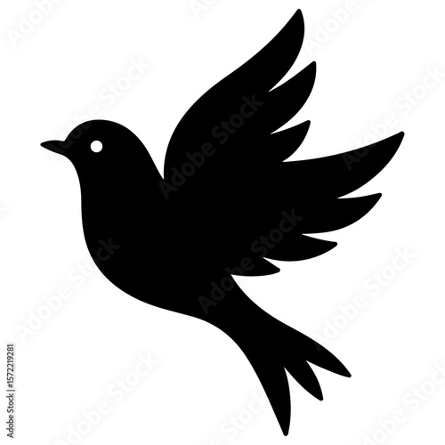 Wallpaper Mural Elegant dove of peace silhouette vector illustration, a symbol of freedom and hope in nature's gentle flight Torontodigital.ca
