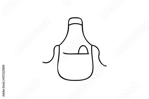 Simple black outline of a chef's apron cooking kitchen