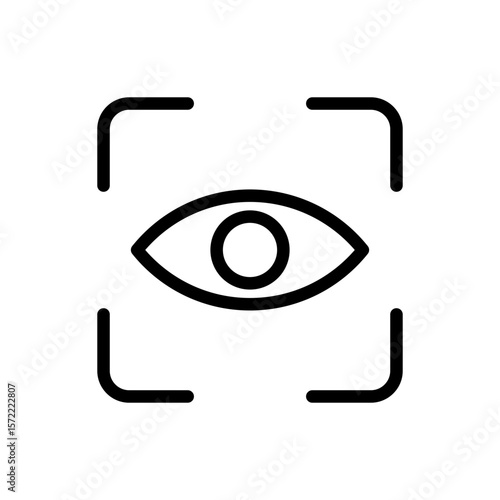 scan eye recognition icon vector illustration black simple
