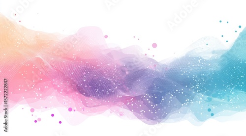 Abstract, flowing pastel colors, dotted shapes
