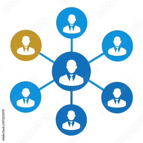 Business people network connection diagram vector