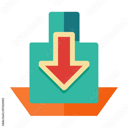 Teal and orange download arrow download icon arrow icon