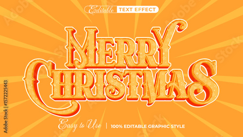 Merry Christmas Editable Text Effect with Vintage Style
