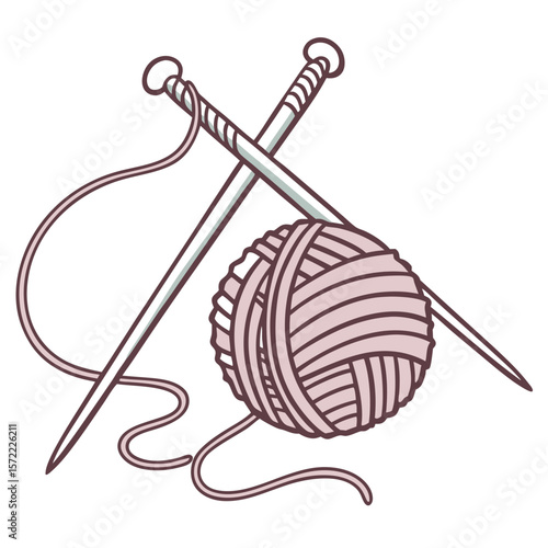 Knitting needles and yarn craft hobby