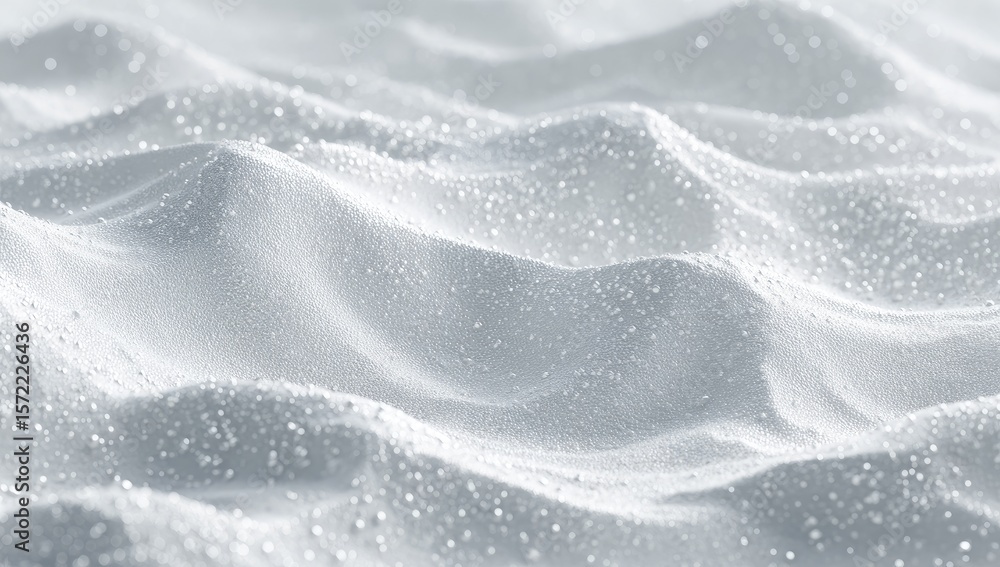 Naklejka premium Wavy, textured white powder with water droplets
