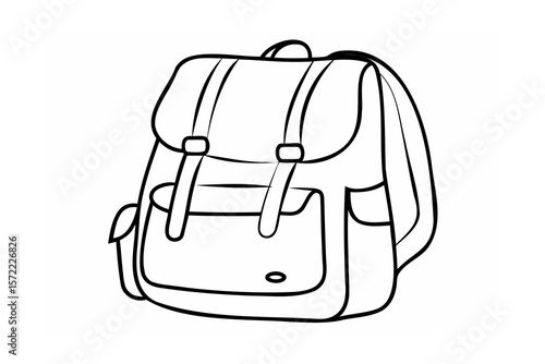 Black outline of a canvas backpack strap buckle