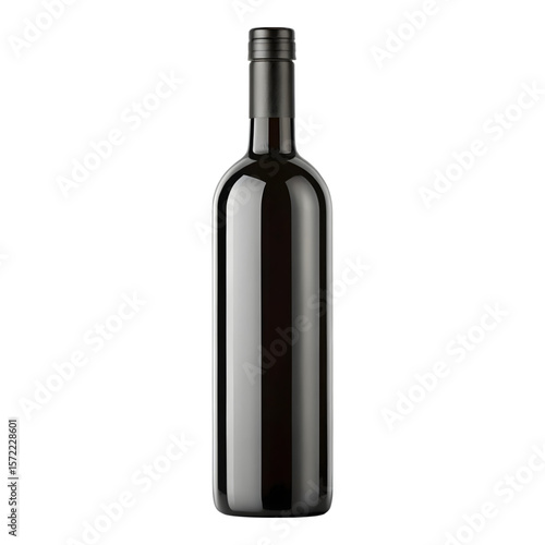 Wallpaper Mural A sleek dark glass bottle of red wine isolated on transparent background Torontodigital.ca