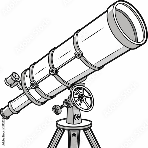 Astronomical telescope with tripod and finder scope astronomy science