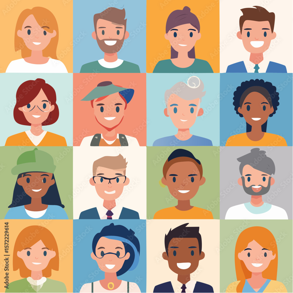 collection of head shots featuring a diverse range of smiling individuals collection of head shots featuring a diverse range of smiling individuals