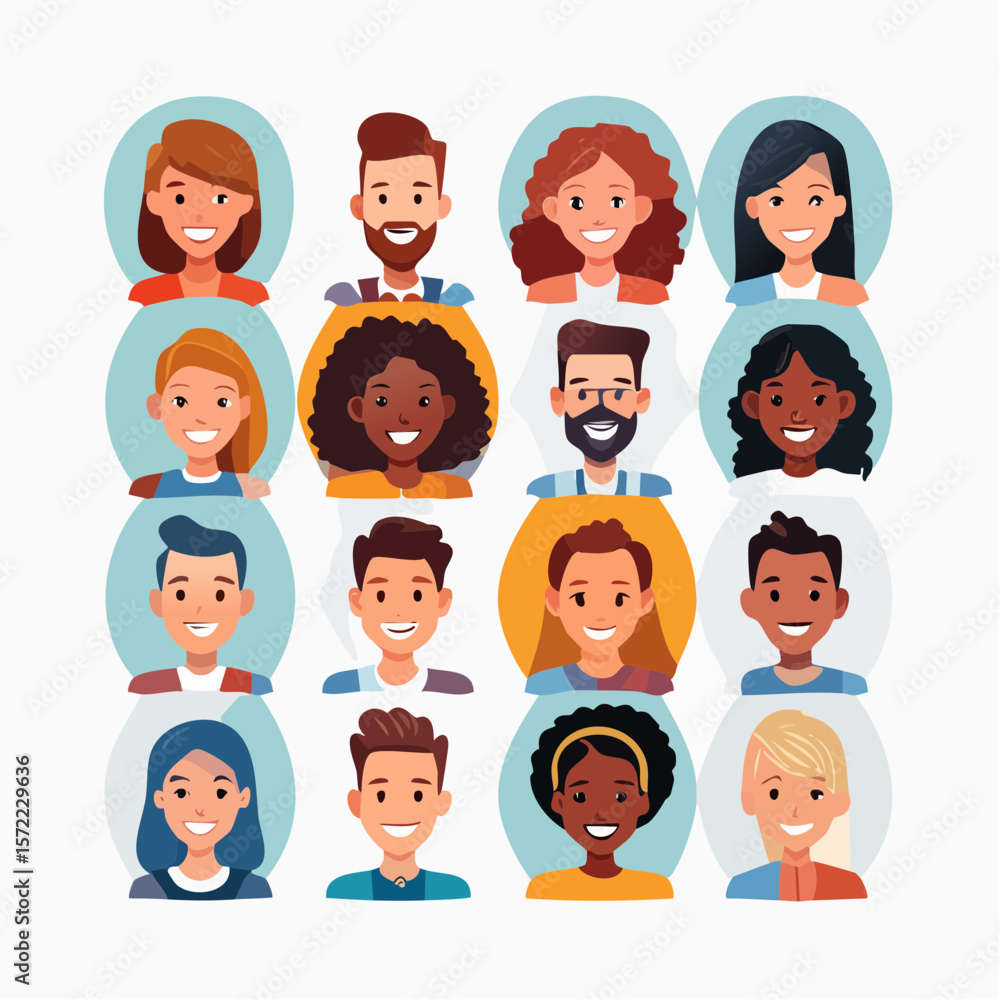 collection of head shots featuring a diverse range of smiling individuals collection of head shots featuring a diverse range of smiling individuals