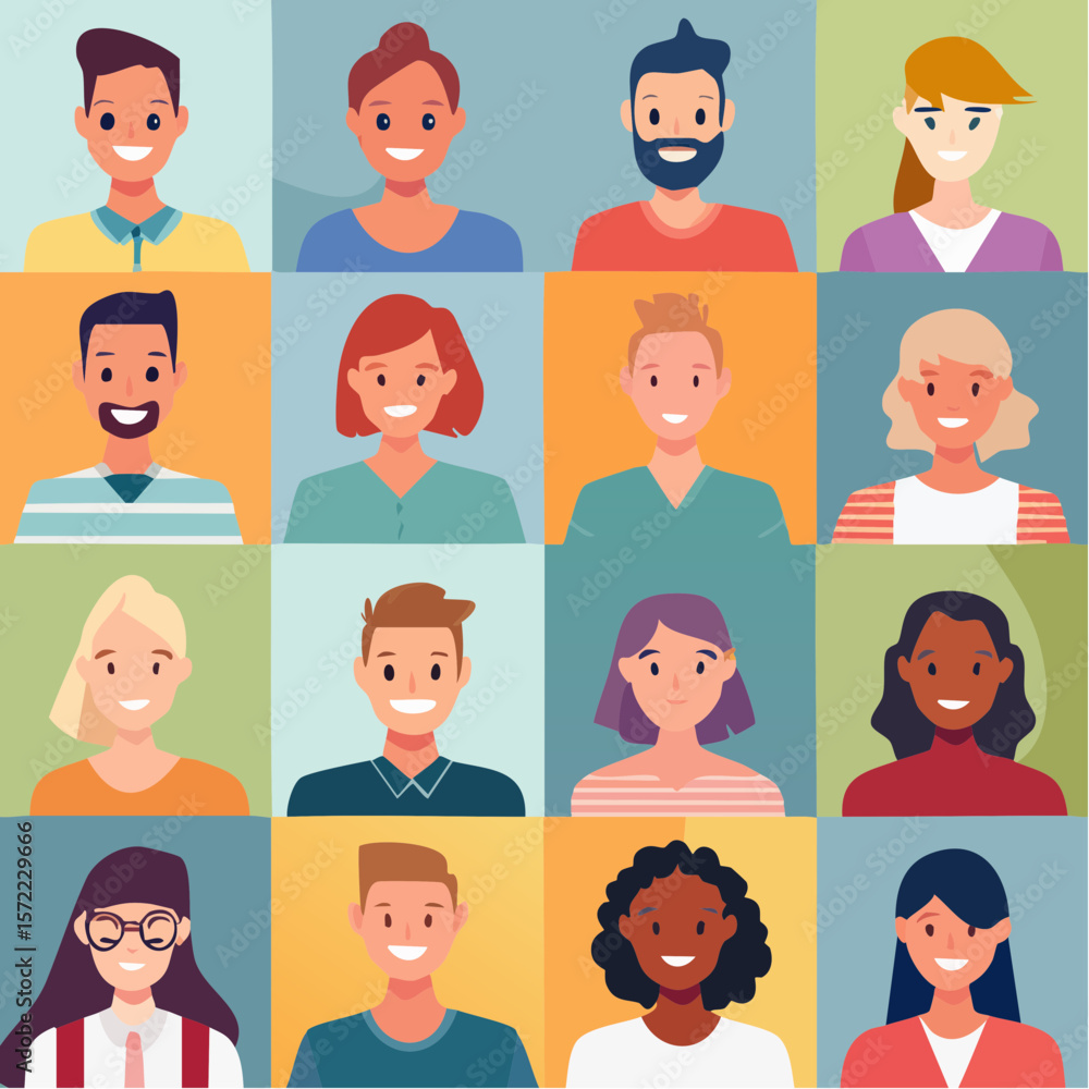 collection of head shots featuring a diverse range of smiling individuals collection of head shots featuring a diverse range of smiling individuals