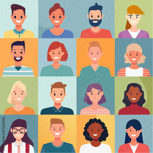 collection of head shots featuring a diverse range of smiling individuals