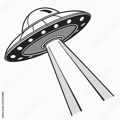 Flying saucer emitting light beam alien spacecraft extraterrestrial