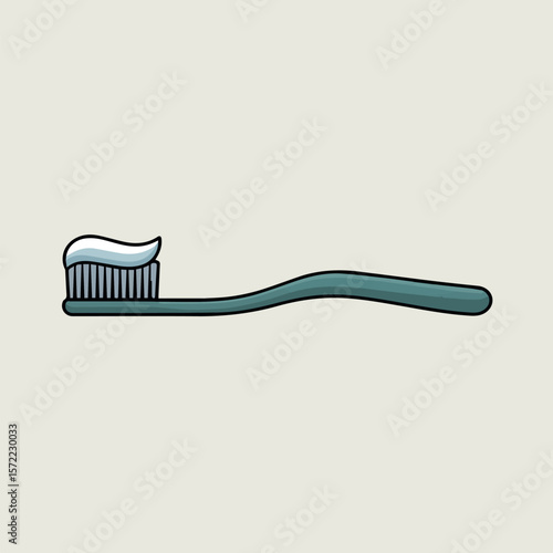 Toothbrush with toothpaste vector illustration for dental hygiene and oral care concept graphic design 100