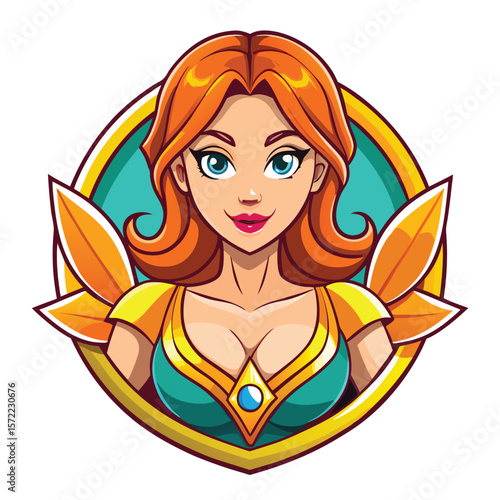 Fierce female character with vibrant colors and stylized features