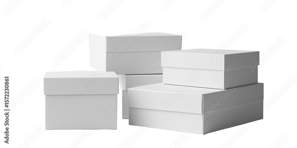 Obraz premium Stack of white cardboard boxes