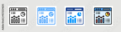 Website Analytics Icon Collection Set Multiple Style