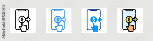 Transfer Per Click Icon Collection Set Multiple Style