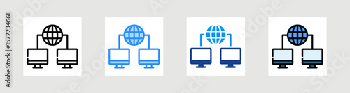 Lan Network Icon Collection Set Multiple Style