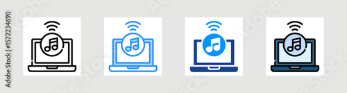 Online Music Icon Collection Set Multiple Style
