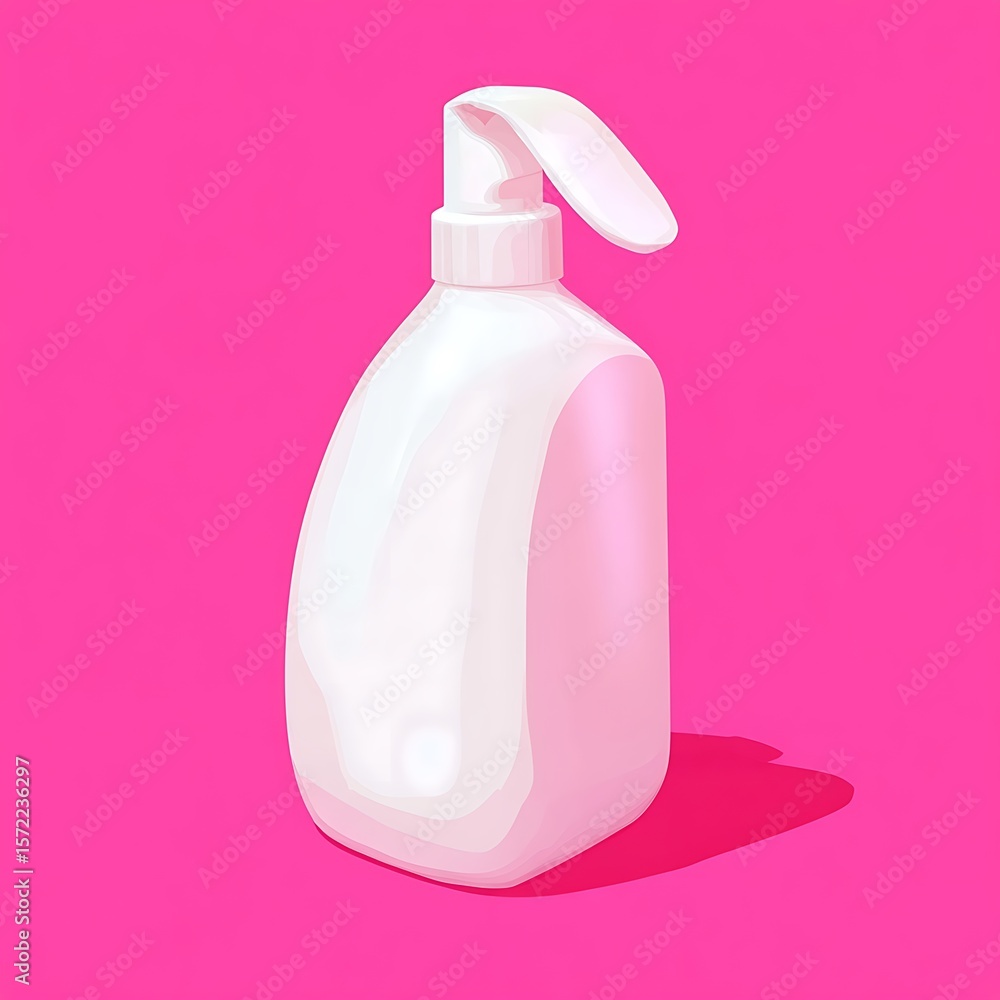 Minimalist white lotion bottle with pump dispenser on vibrant pink backdrop creates a modern and Minimalist white lotion bottle with pump dispenser on vibrant pink backdrop creates a modern and