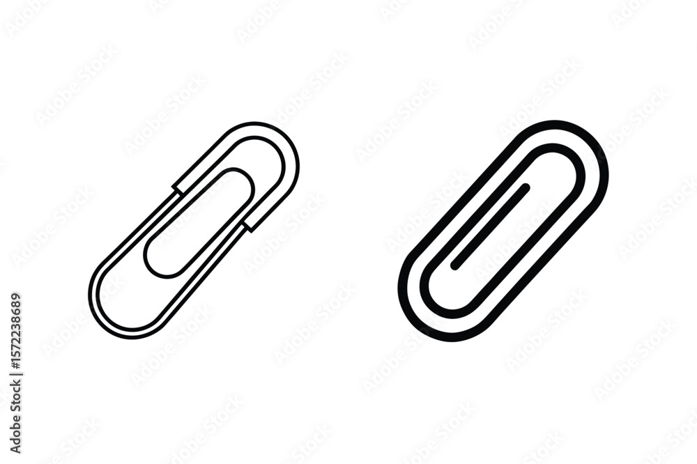 Black paper clips on white stationery office supply Black paper clips on white stationery office supply