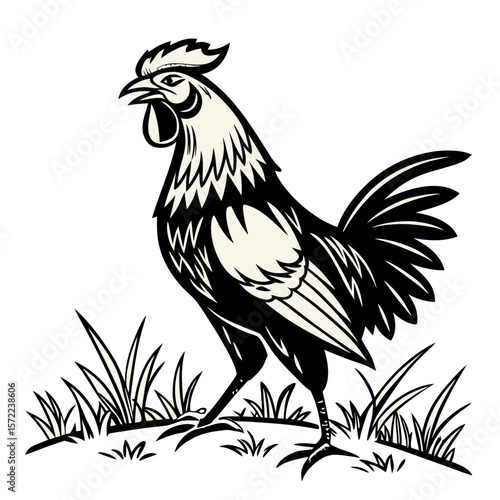 Chicken Head Profile Icon Silhouette