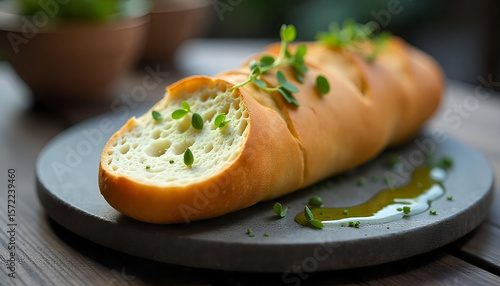 Gourmet Sandwich with Fresh Bread, Cheese, and Vegetables – Delicious Meal on Plate

