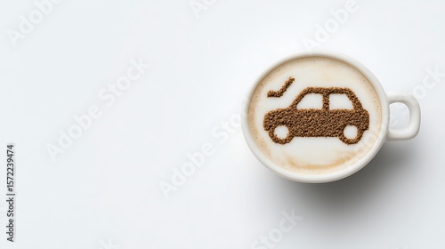 Car Latte Art Coffee Cup